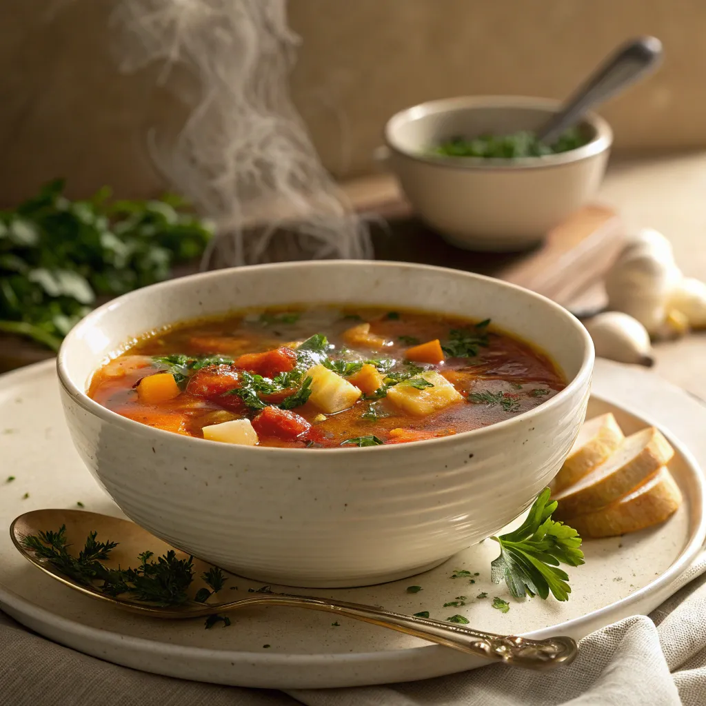 Emily's soup presentation